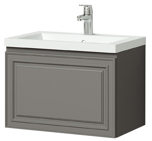 Тумба Итана Verona 60 602х377х440 подвесная с раковиной Natella 60 Смоки Софт (CS00080614). Фото 1