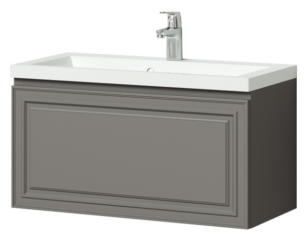 Тумба Итана Verona 80 794х379х440 подвесная с раковиной Natella 80 Смоки Софт. Фото 1