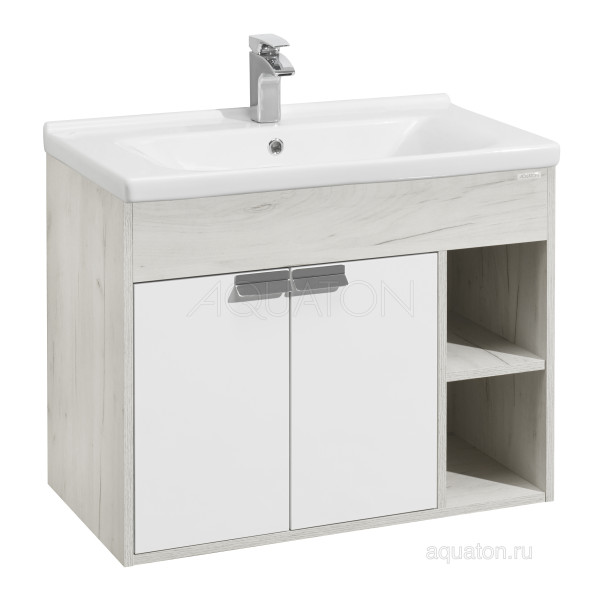 Тумба под раковину AQUATON Флай 80 подвесная, дуб крафт (1A237401FAX10). Фото 1