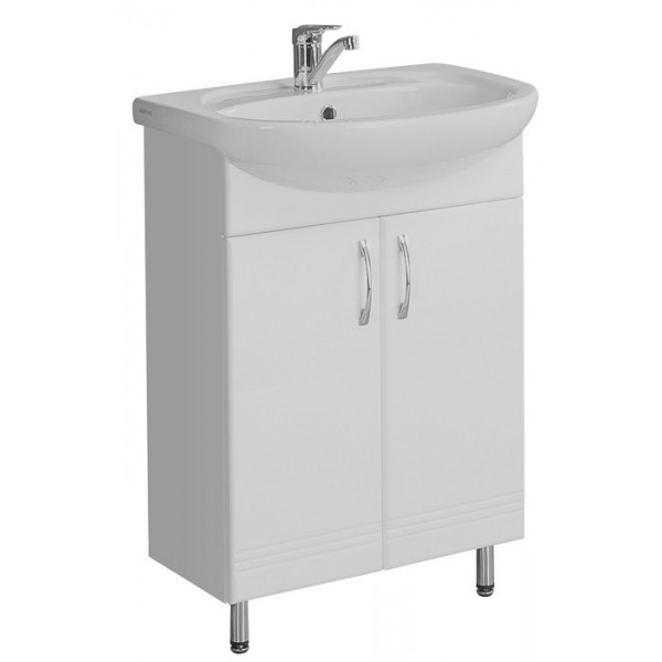 Тумба под раковину AQUATON ОНДА-60 напольная, белая (1A122801ON010). Фото 1