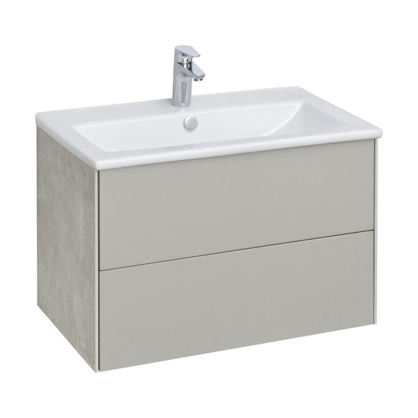 Тумба под раковину AQUATON Сохо 75 подвесная, СлэйтГалька серая (1A258101AJ9A0). Фото 1