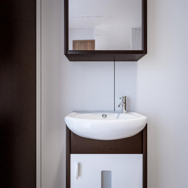 Тумба под раковину напольная Бриклаер БАЛИ правая венге/белый , 40 см. Фото 5