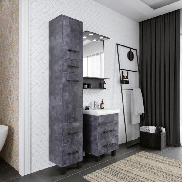 Тумба под раковину напольная Бриклаер ЧИЛИ цемент, 55 см. Фото 4