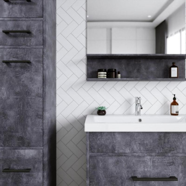 Тумба под раковину напольная Бриклаер ЧИЛИ цемент, 80 см. Фото 5