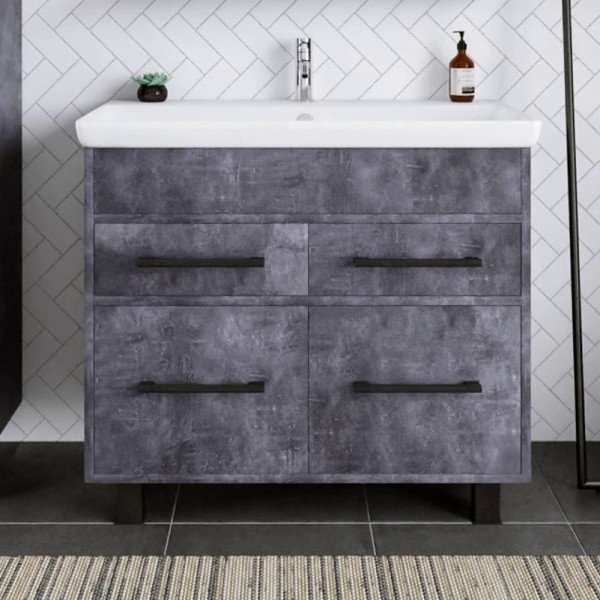 Тумба под раковину напольная Бриклаер ЧИЛИ цемент, 90 см. Фото 1