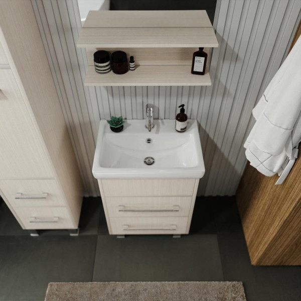 Тумба под раковину напольная Бриклаер ЧИЛИ светлая лиственница , 55 см. Фото 5