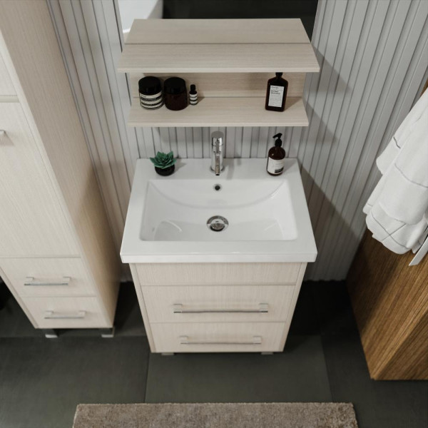 Тумба под раковину напольная Бриклаер ЧИЛИ светлая лиственница , 60 см. Фото 5