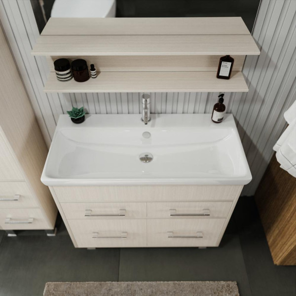 Тумба под раковину напольная Бриклаер ЧИЛИ светлая лиственница , 90 см. Фото 5