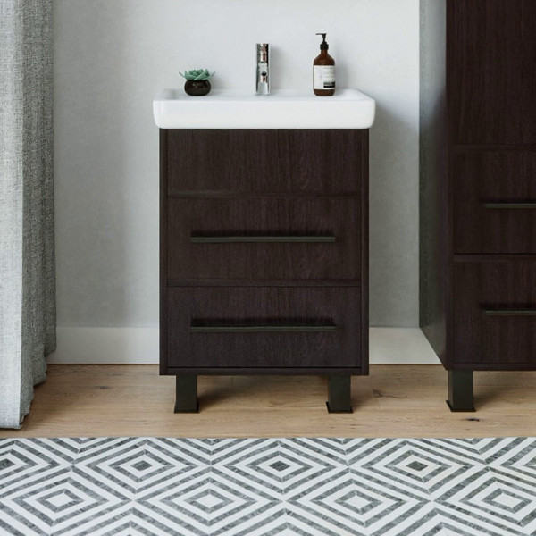 Тумба под раковину напольная Бриклаер ЧИЛИ венге, 55 см. Фото 1