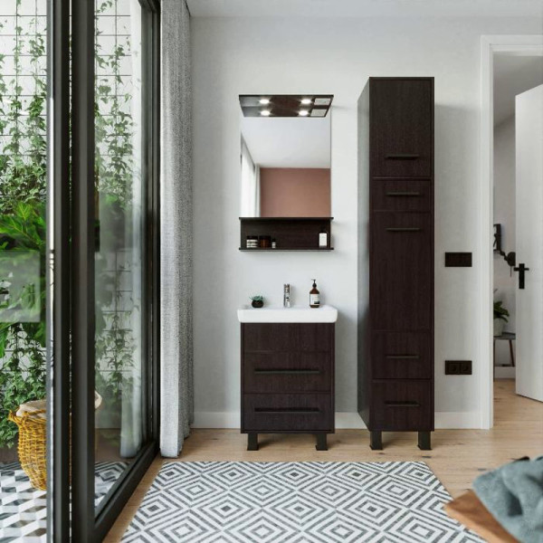 Тумба под раковину напольная Бриклаер ЧИЛИ венге, 55 см. Фото 3