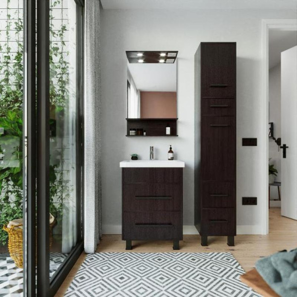 Тумба под раковину напольная Бриклаер ЧИЛИ венге, 60 см. Фото 3