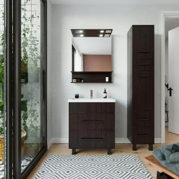 Тумба под раковину напольная Бриклаер ЧИЛИ венге, 70 см. Фото 3