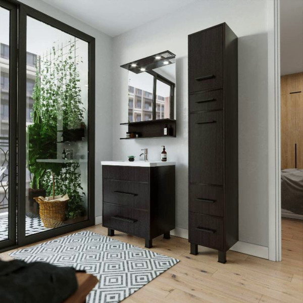 Тумба под раковину напольная Бриклаер ЧИЛИ венге, 70 см. Фото 4