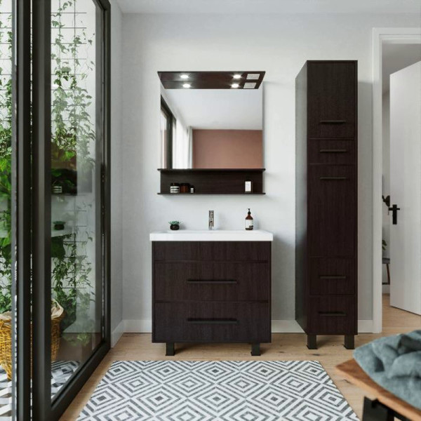 Тумба под раковину напольная Бриклаер ЧИЛИ венге, 80 см. Фото 3