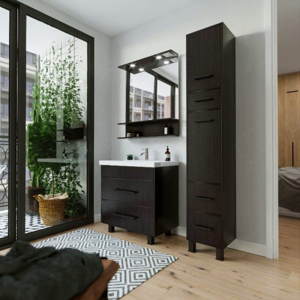 Тумба под раковину напольная Бриклаер ЧИЛИ венге, 80 см. Фото 4