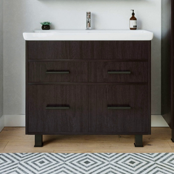 Тумба под раковину напольная Бриклаер ЧИЛИ венге, 90 см. Фото 1