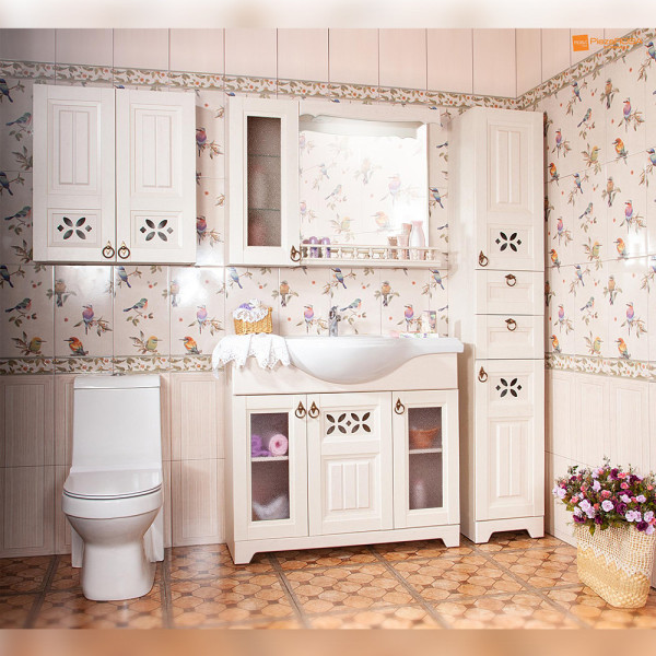 Тумба под раковину напольная Бриклаер КАНТРИ бежевый дуб прованс, 105 см. Фото 3