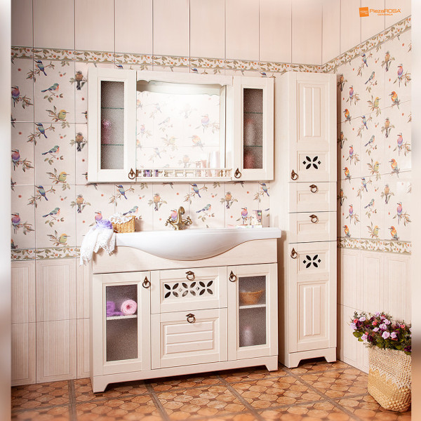 Тумба под раковину напольная Бриклаер КАНТРИ бежевый дуб прованс, 120 см. Фото 3