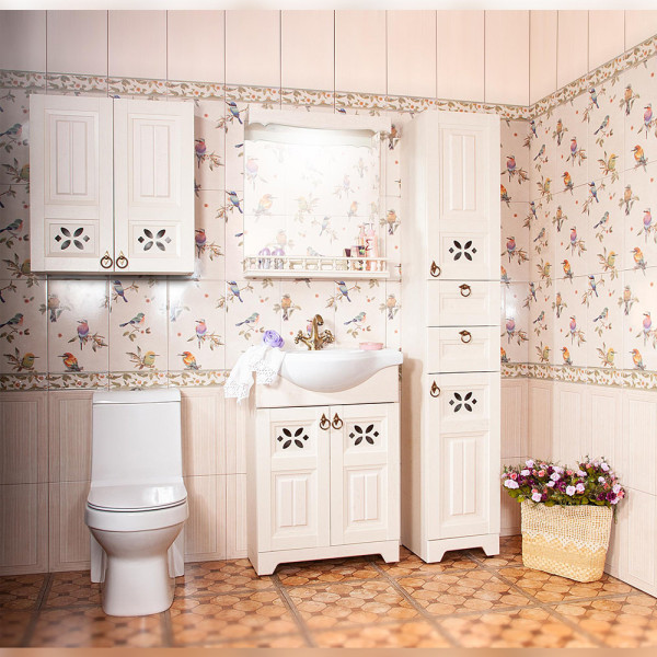 Тумба под раковину напольная Бриклаер КАНТРИ бежевый дуб прованс, 65 см. Фото 3