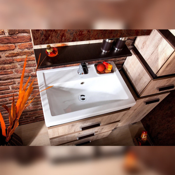 Тумба под раковину напольная Бриклаер ТЕХАС кантри/венге, 60 см. Фото 5