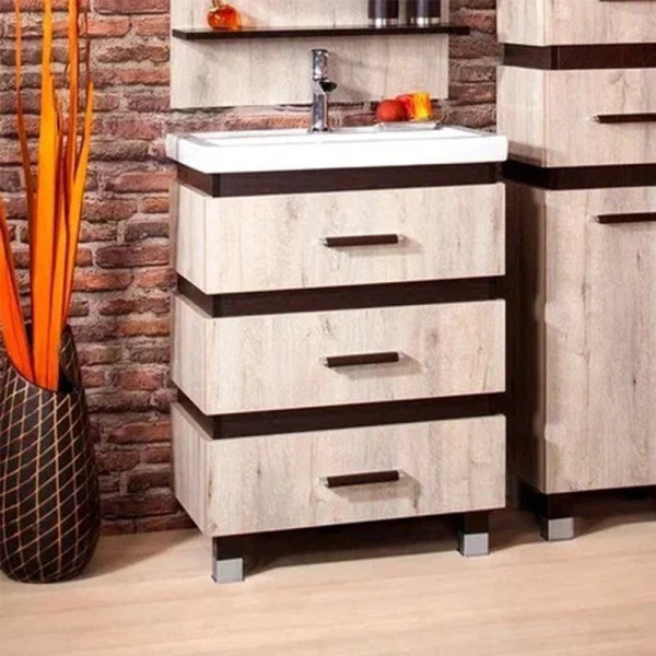 Тумба под раковину напольная Бриклаер ТЕХАС кантри/венге, 70 см. Фото 1