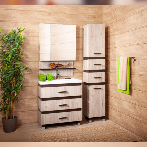 Тумба под раковину напольная Бриклаер ТЕХАС кантри/венге, 70 см. Фото 4