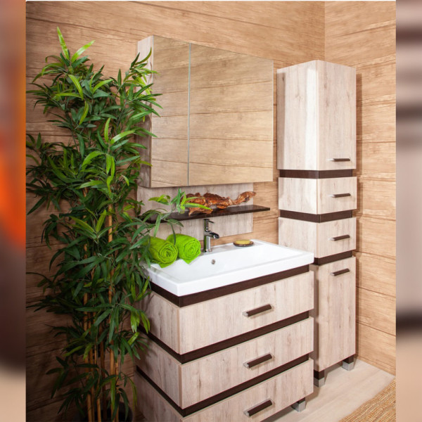 Тумба под раковину напольная Бриклаер ТЕХАС кантри/венге, 70 см. Фото 5