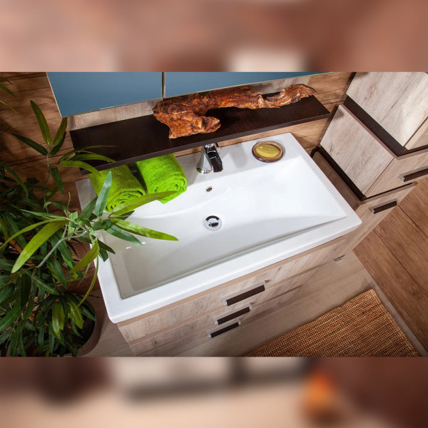 Тумба под раковину напольная Бриклаер ТЕХАС кантри/венге, 80 см. Фото 3