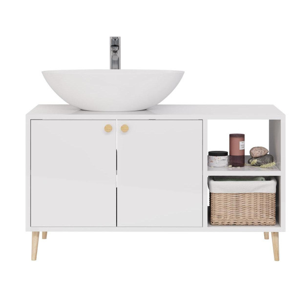 Тумба под раковину напольная Dreja Luno 100 см, белый. Фото 3