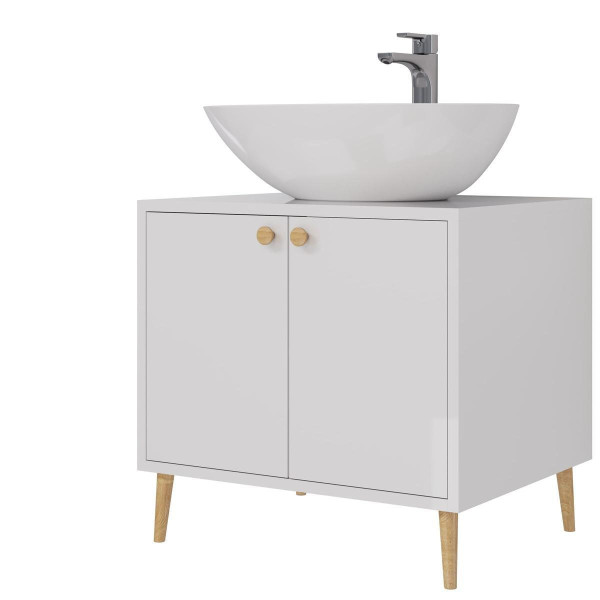 Тумба под раковину напольная Dreja Luno 60 см, белый. Фото 1