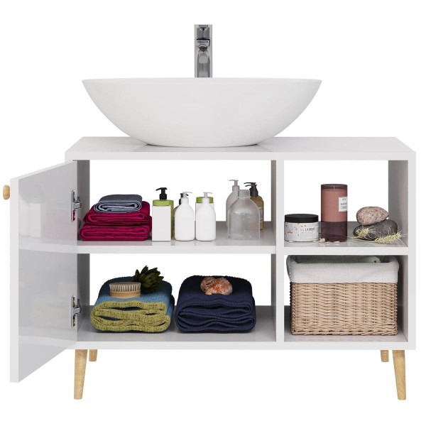 Тумба под раковину напольная Dreja Luno 80 см, белый. Фото 5