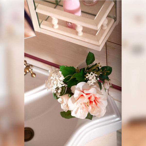 Тумба под раковину напольная угловая Бриклаер КАНТРИ бежевый дуб прованс, 60 см. Фото 5