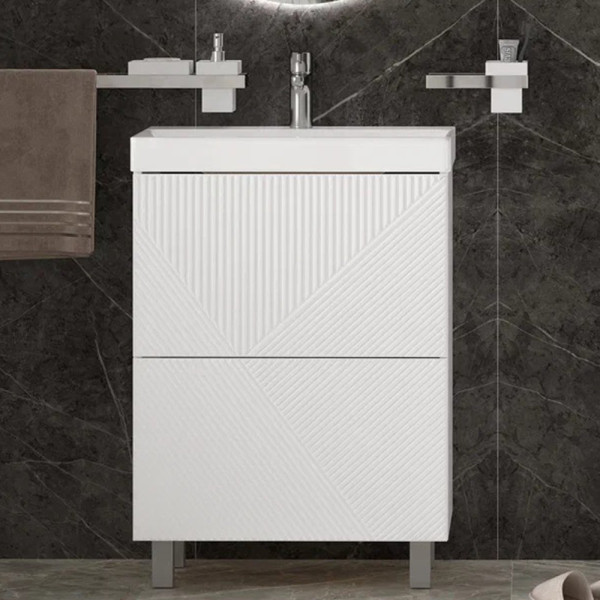 Тумба под раковину напольная Velvex Edge tn.EDG.9696.60.2Y белый глянец, 60 см. Фото 1