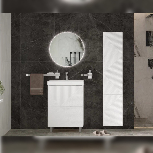 Тумба под раковину напольная Velvex Edge tn.EDG.9696.60.2Y белый глянец, 60 см. Фото 5