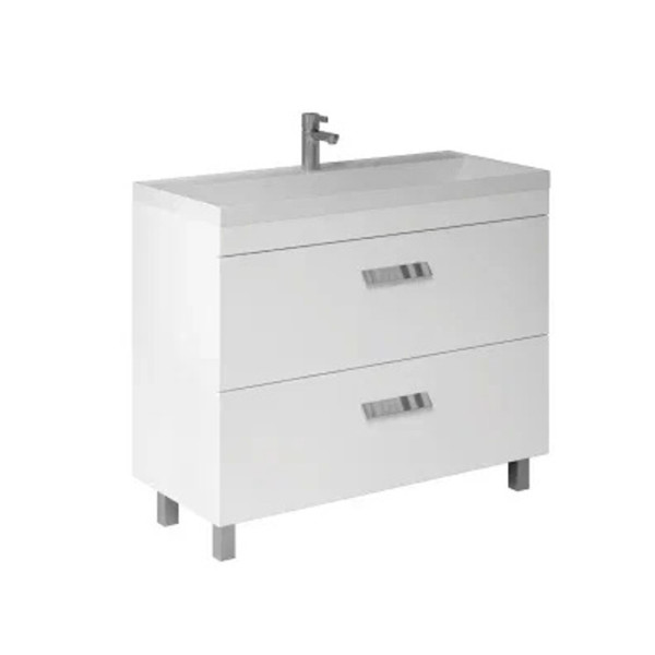 Тумба под раковину напольная Velvex Orlando tn.ORL.CLA.100.2Y белый матовый, 100 см. Фото 1