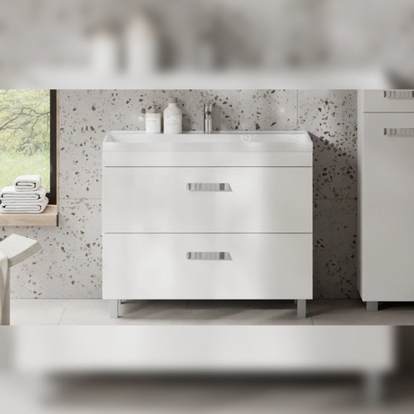 Тумба под раковину напольная Velvex Orlando tn.ORL.CLA.100.2Y белый матовый, 100 см. Фото 3