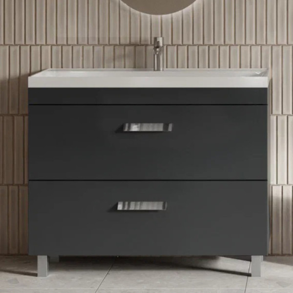 Тумба под раковину напольная Velvex Orlando tn.ORL.CLA.100.2Y графит, 100 см. Фото 1