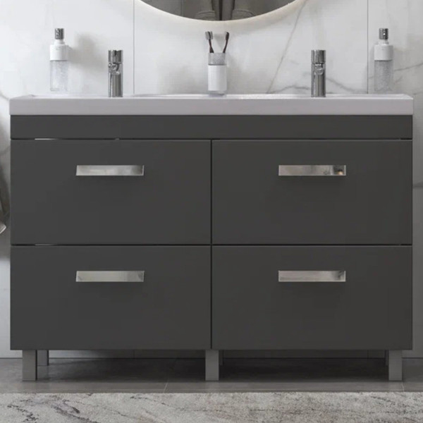 Тумба под раковину напольная Velvex Orlando tn.ORL.CLA.120.4Y графит, 120 см. Фото 1