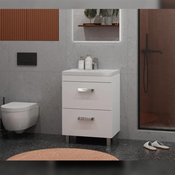 Тумба под раковину напольная Velvex Orlando tn.ORL.CLA.60.2Y белый матовый, 60 см. Фото 3