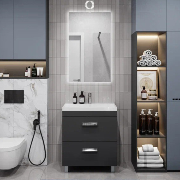 Тумба под раковину напольная Velvex Orlando tn.ORL.CLA.70.2Y графит, 70 см. Фото 3