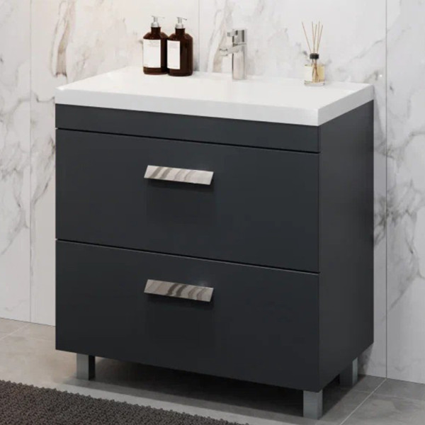 Тумба под раковину напольная Velvex Orlando tn.ORL.CLA.80.2Y графит, 80 см. Фото 1