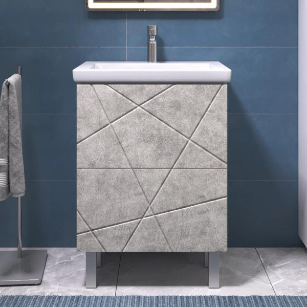 Тумба под раковину напольная VIGO Geometry 015 бетон, 60 см. Фото 3