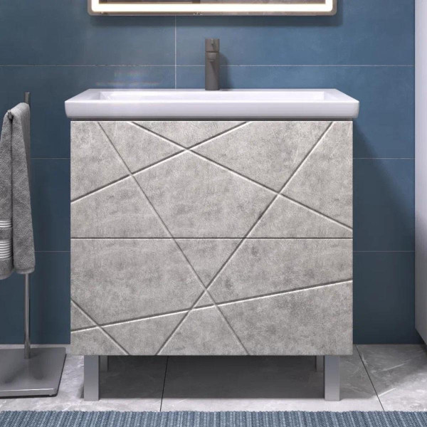 Тумба под раковину напольная VIGO Geometry 025 бетон, 80 см. Фото 3