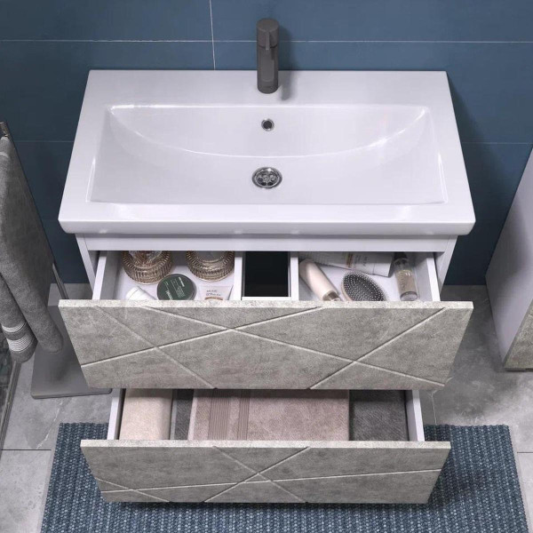 Тумба под раковину напольная VIGO Geometry 025 бетон, 80 см. Фото 5