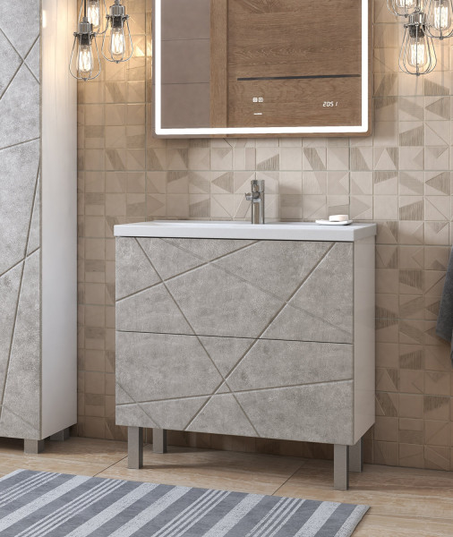 Тумба под раковину напольная VIGO Geometry tn.bsf.GEO.9696.80.2Y бетон, 80 см. Фото 4