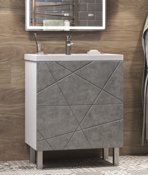 Тумба под раковину напольная VIGO Geometry tn.bsf.GEO.FOS.60.2Y бетон, 60 см. Фото 4