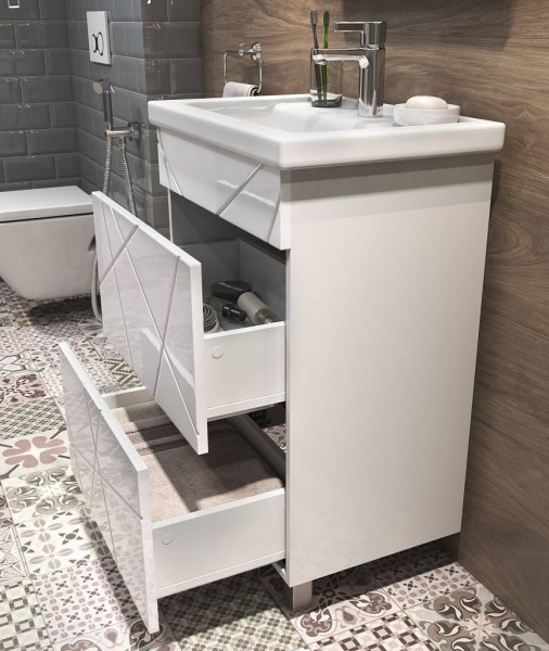 Тумба под раковину напольная VIGO Geometry tn.GEO.COM.60.2Y, 60 см. Фото 5