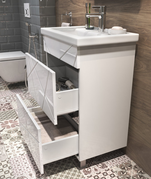 Тумба под раковину напольная VIGO Geometry tn.GEO.FOS.50.2Y, 50 см. Фото 4