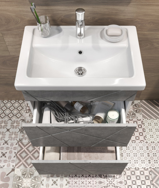 Тумба под раковину напольная VIGO Geometry tn.GEO.FOS.50.2Y бетон, 50 см. Фото 5