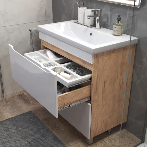 Тумба под раковину напольная VIGO Grani 203 дуб золотой, 80 см. Фото 5